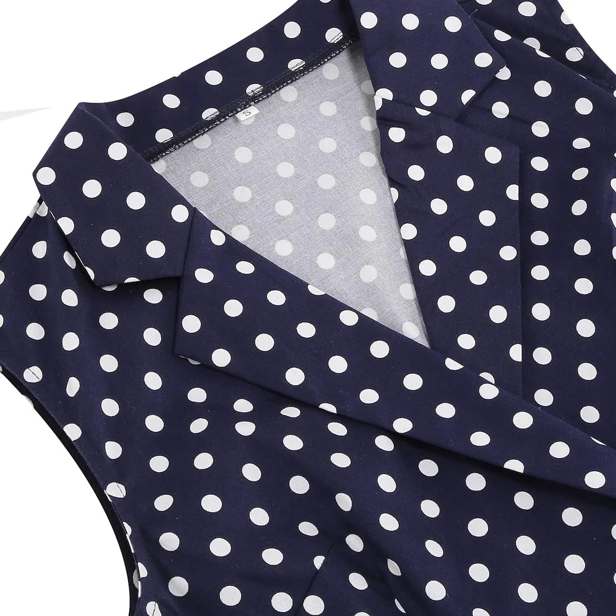 Women 50s 60s Vintage Sleeveless Cocktail Swing Dress 1950s Polka Dot Floral Audrey Rockabilly Prom Party Dress with Belt