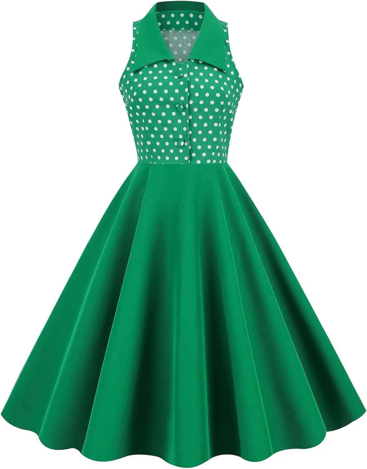 Women 50s 60s Vintage Sleeveless Cocktail Swing Dress 1950s Polka Dot Floral Audrey Rockabilly Prom Party Dress with Belt