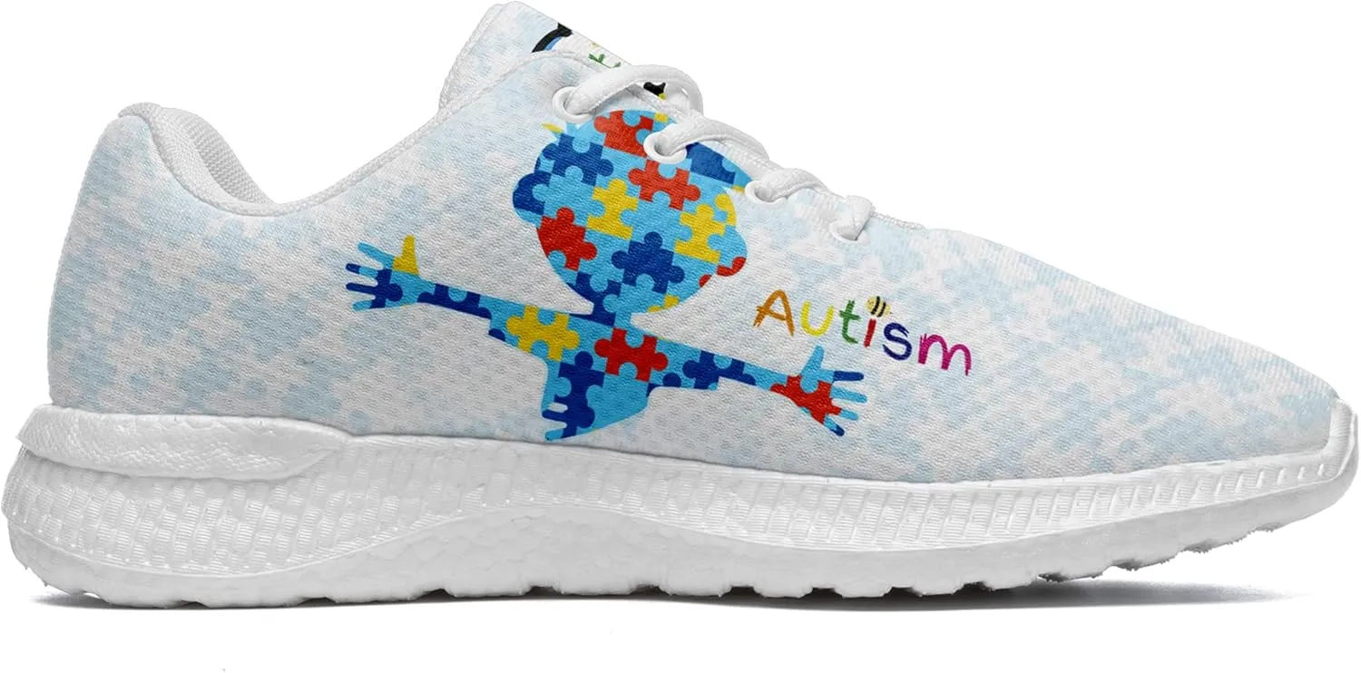 Women Casual Shoes,Autism Awareness Sneaker Slide On Comfort Lightweight Athletic Casual Tennis Gym Sneakers for Women
