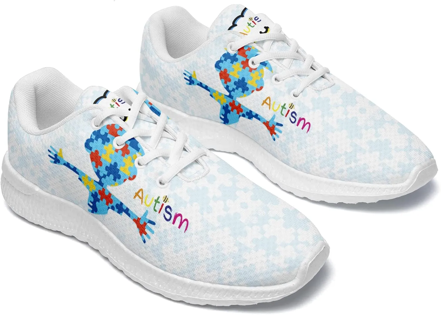 Women Casual Shoes,Autism Awareness Sneaker Slide On Comfort Lightweight Athletic Casual Tennis Gym Sneakers for Women