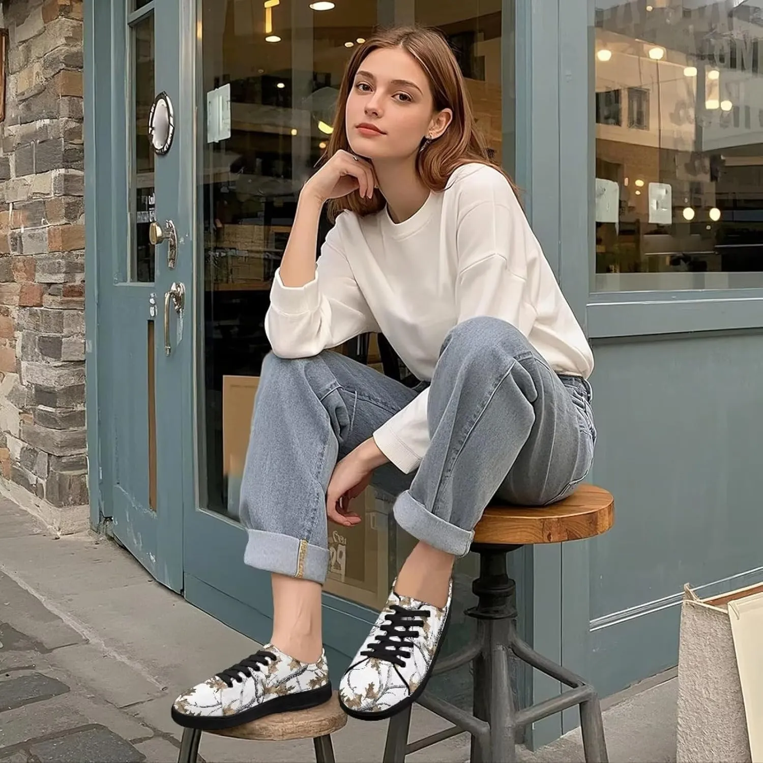 Women Classic Fashion Sneakers Lace Up Low Top Canvas Casual Sneakers Lightweight Breathable Comfort Wide Toe Shoes