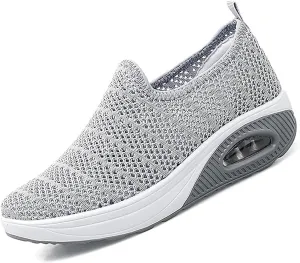Women Orthopedic Shoes Summer Sports Comfortable Casual Shoe Lightweight Handsfree Slip On Walking Woven 2025 New Women's Mesh Breathable Soft Sole Footwear Sneakers