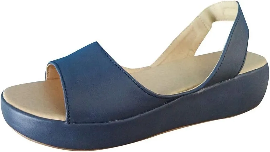 Women Roman Flat Ankle Strap Retro Summer Casual Comfort Fish Mouth Sandals