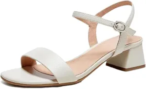 Women Sandals Open Toe Cross-Tied Low Heel Non-Slip Sole Buckle Strap Casual Summer Beach Sandals