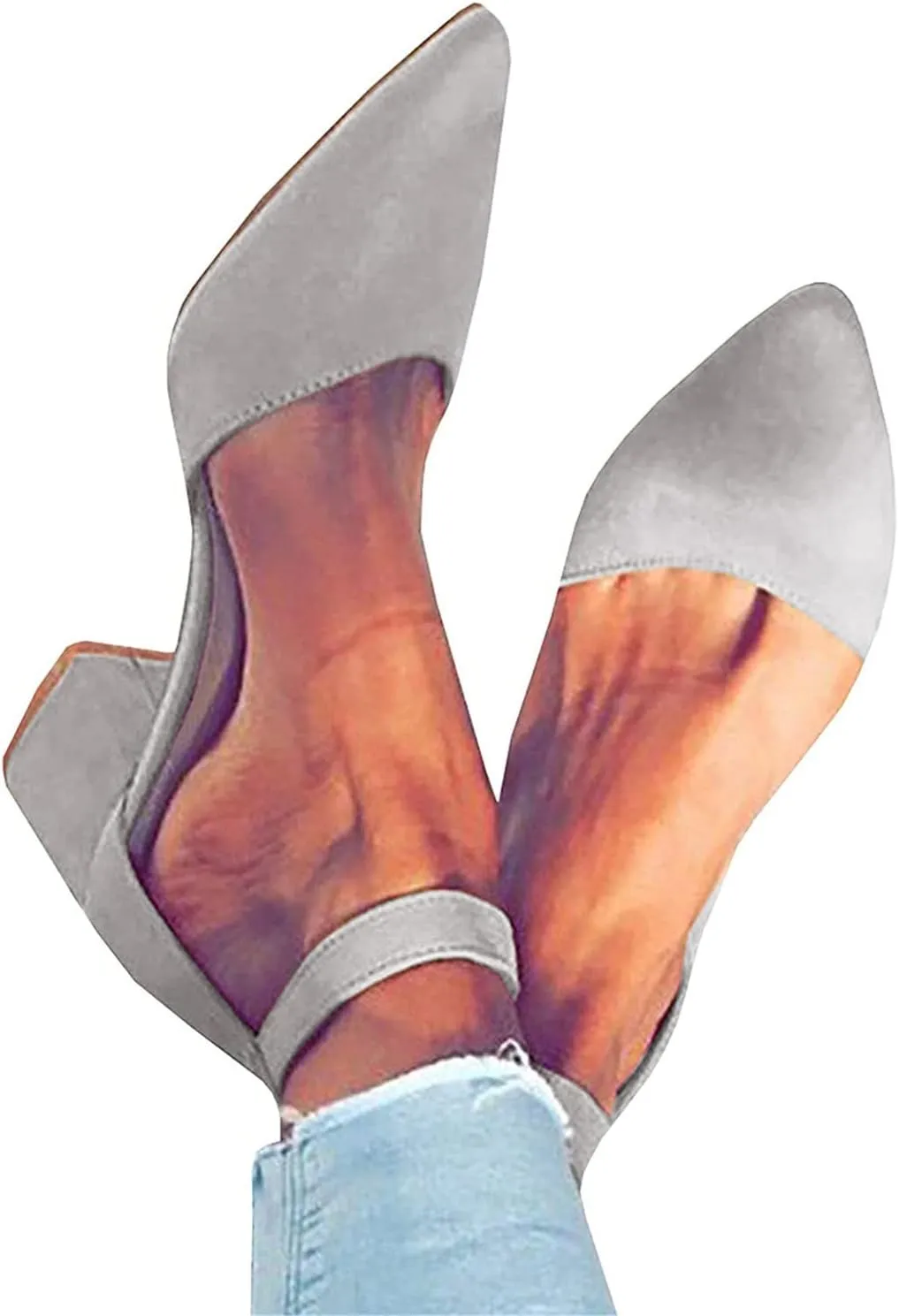 Women Strappy High Heels Open Toe Ankle Strap Chunky Heel Sandals Comfortable Wedding Party Dress Shoes