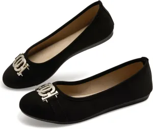 Women's Ballet Shoes Comfortable Slip on Round Toe Flat Casual Shoes for Walking, Driving, Dressy