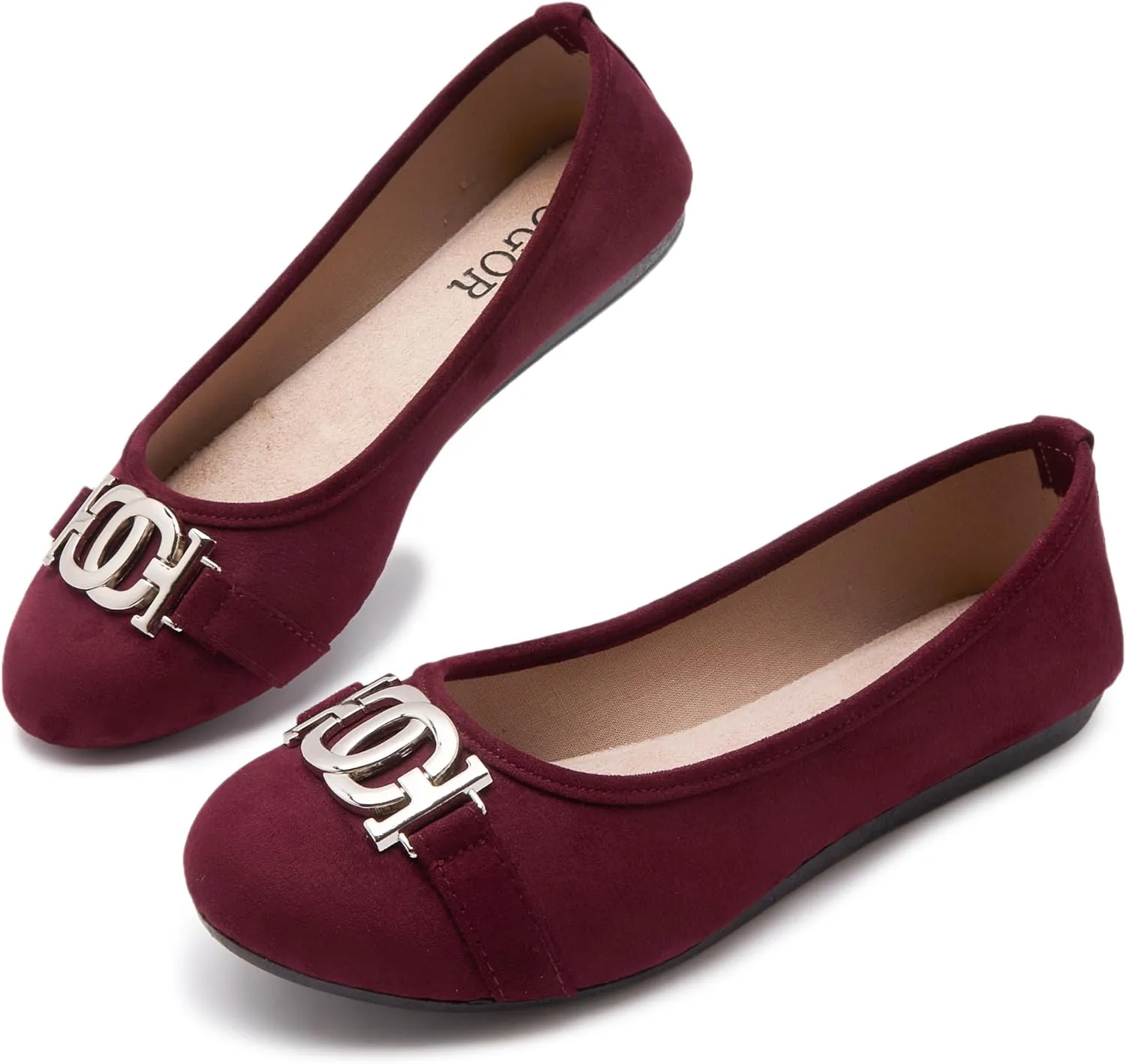 Women's Ballet Shoes Comfortable Slip on Round Toe Flat Casual Shoes for Walking, Driving, Dressy