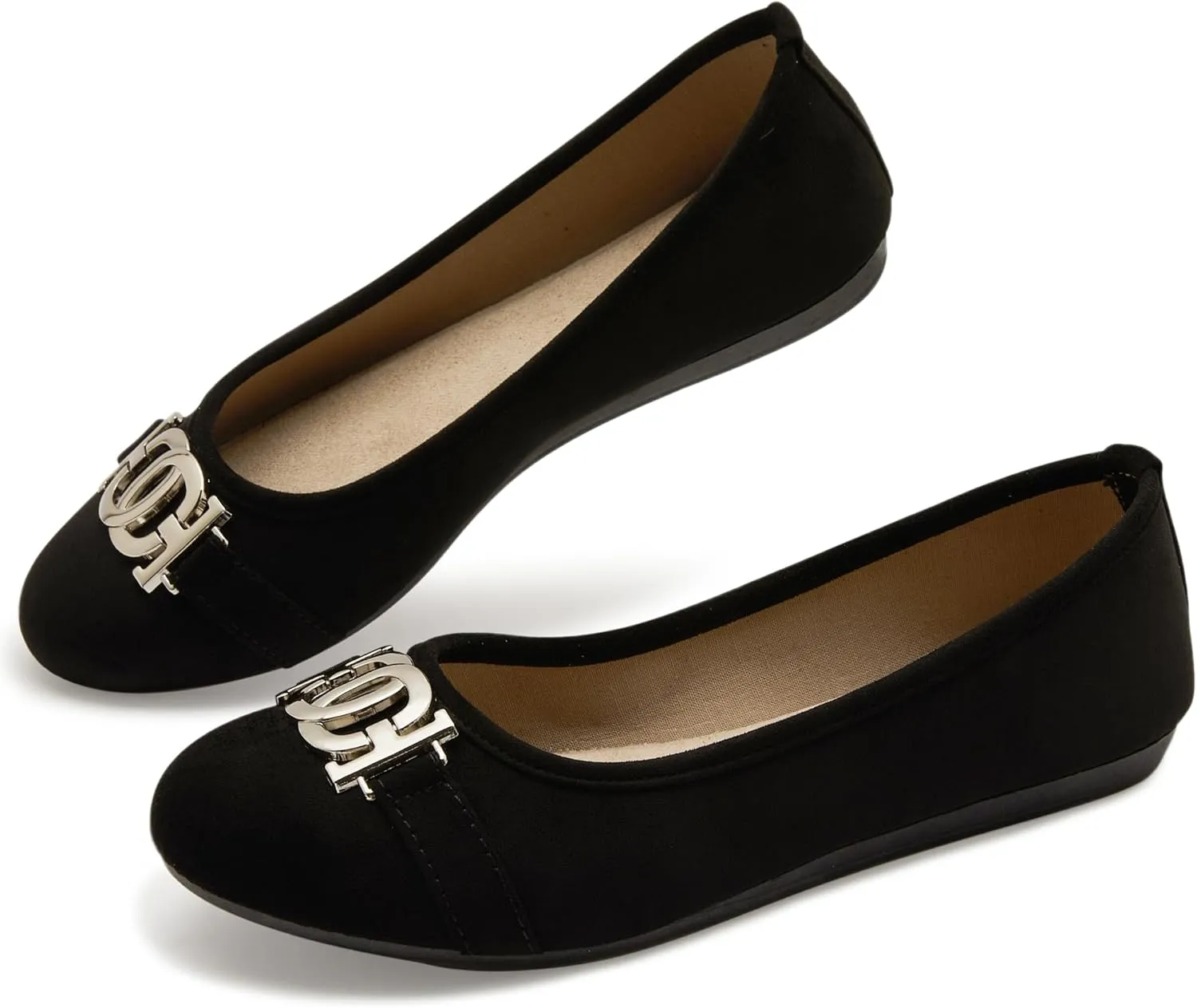 Women's Ballet Shoes Comfortable Slip on Round Toe Flat Casual Shoes for Walking, Driving, Dressy