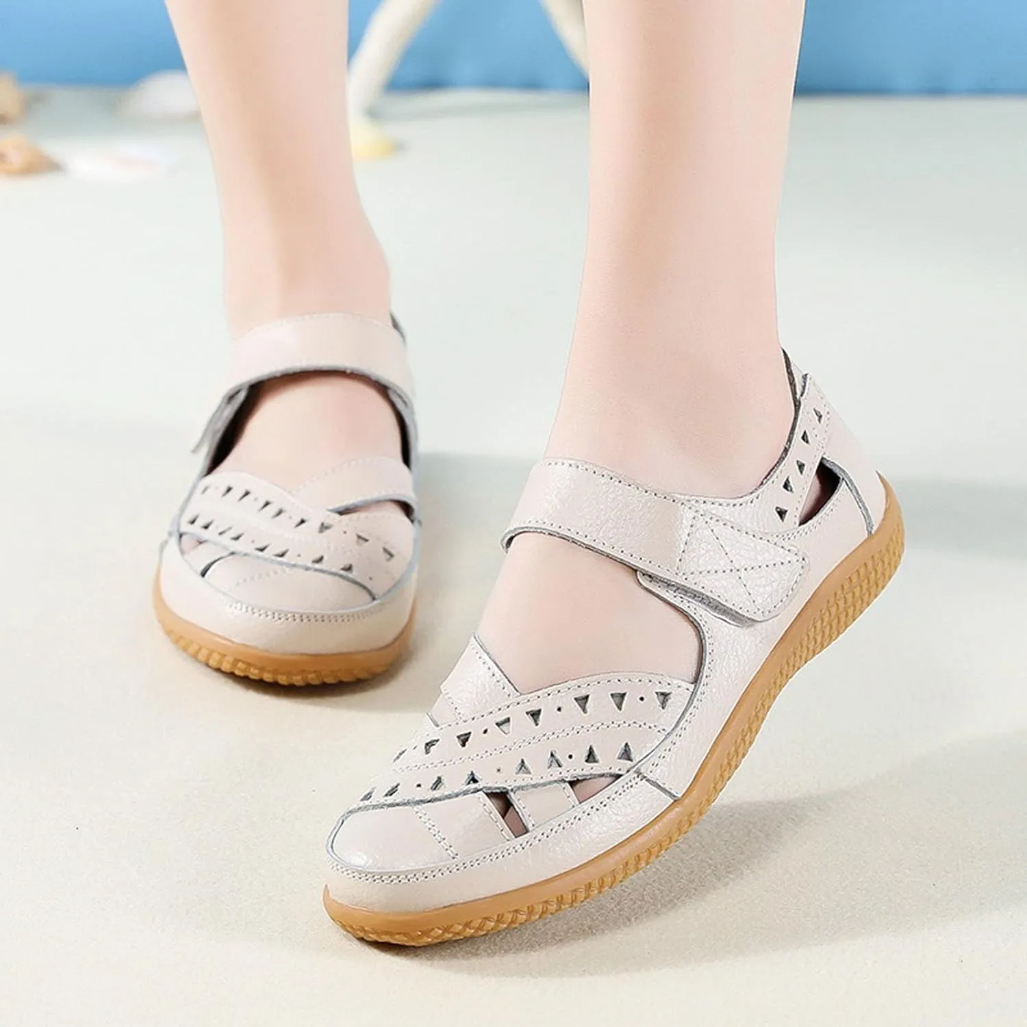 Women's Casual Slip On Shoes Comfortable Soft Flat Walking Sandals for Everyday Wear Lightweight Breathable Design