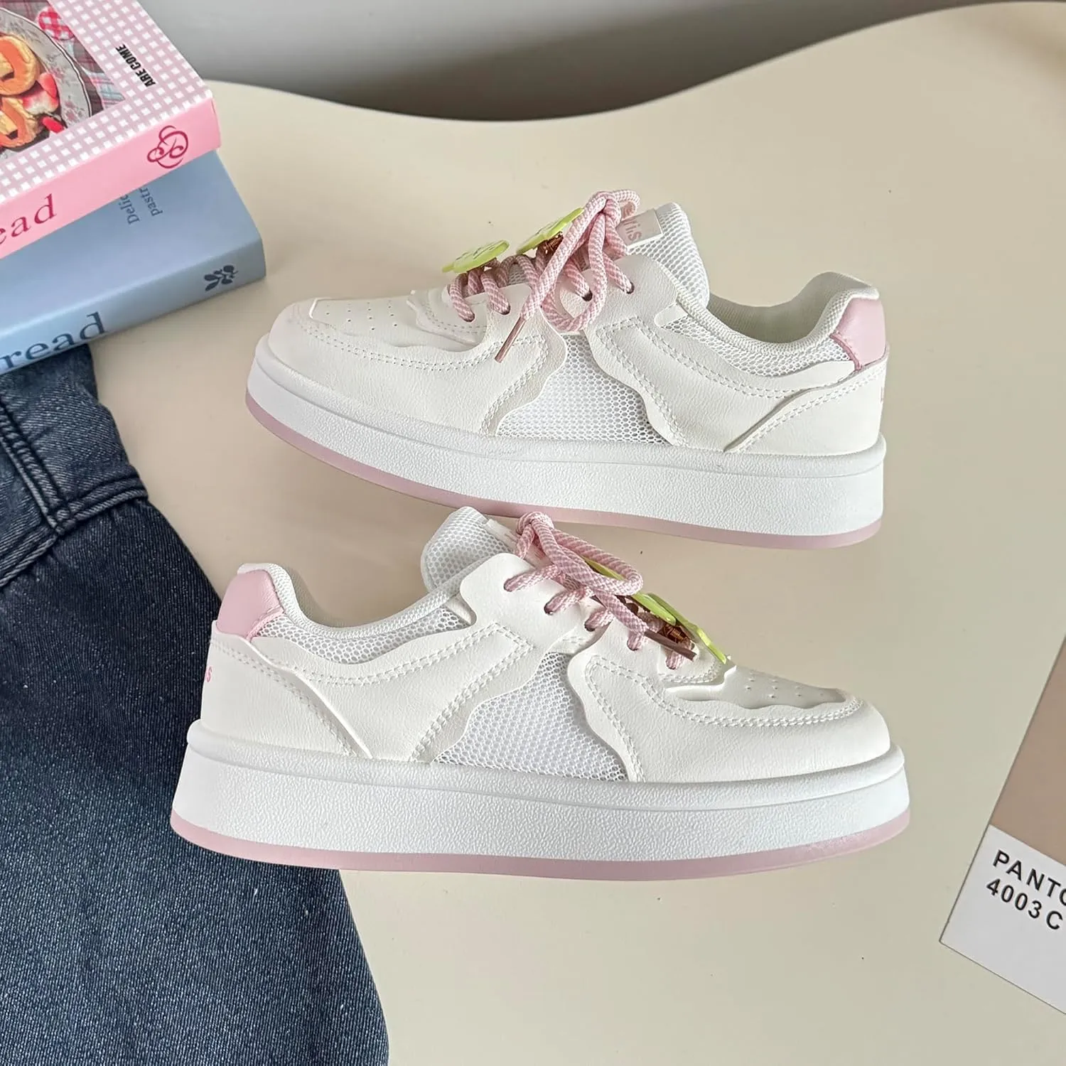 Women's Chunky Platform Sneakers Cute Y2K Cushioned Walking Shoes for Casual College & Daily Comfort