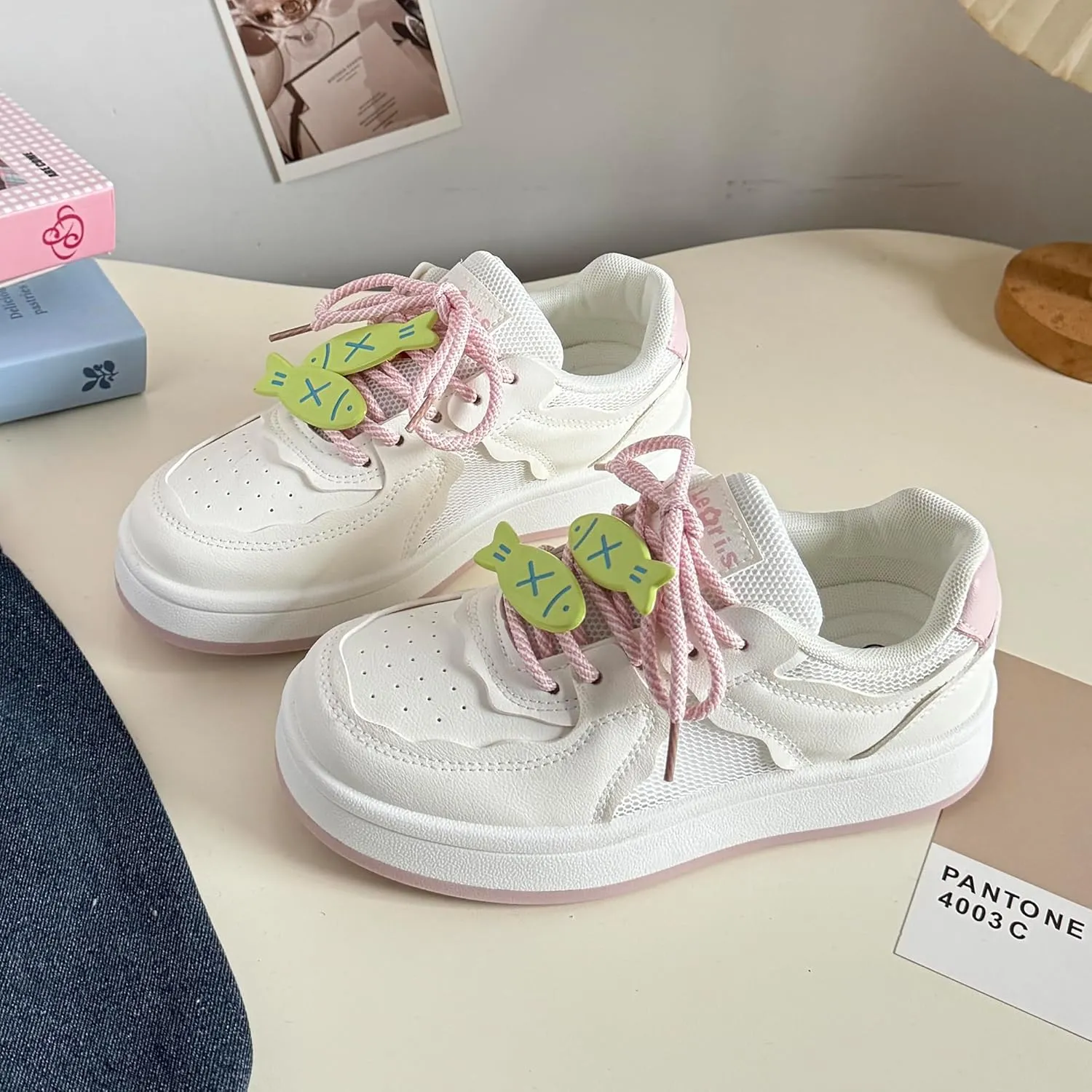 Women's Chunky Platform Sneakers Cute Y2K Cushioned Walking Shoes for Casual College & Daily Comfort