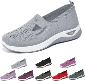 Women's Comfortable Breathable Knitted Sneakers,Knitted Sneakers for Women,Woven Cut-Out Orthopedic Sneakers Shoes,Lightweight Slip-On Walking Shoes Sknitted Breathable Sneakers