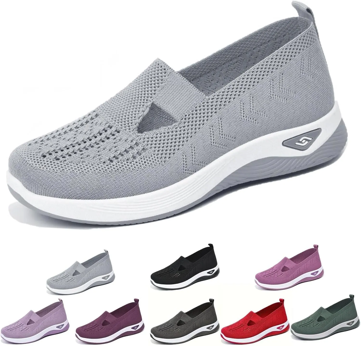 Women's Comfortable Breathable Knitted Sneakers,Knitted Sneakers for Women,Woven Cut-Out Orthopedic Sneakers Shoes,Lightweight Slip-On Walking Shoes Sknitted Breathable Sneakers