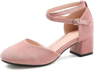 Womens Cross-tied Court Shoes Square Toe Low Block Heel Pumps Ladies Ankle Strap Sandals