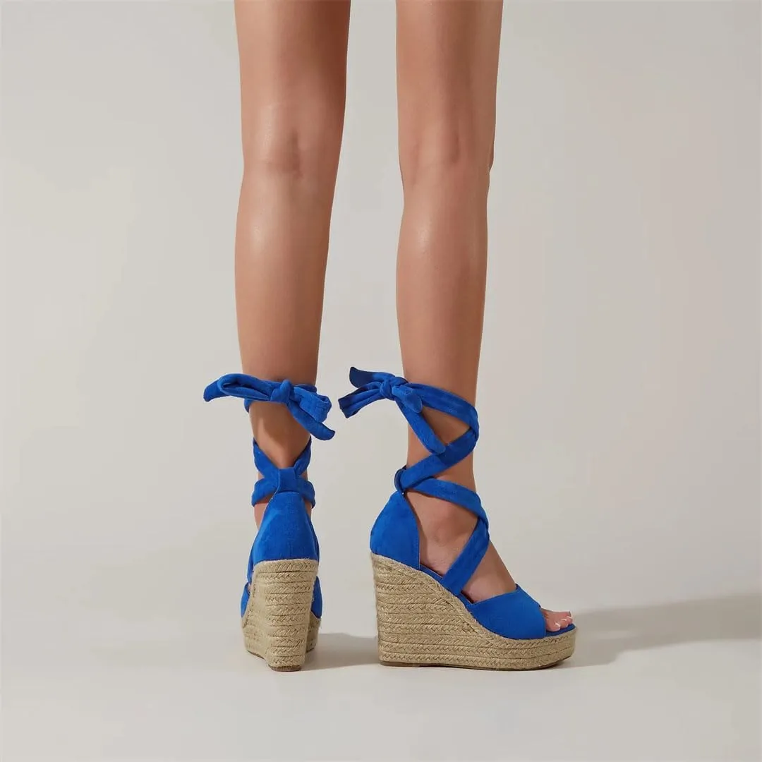 Women's Elegant Wedge Sandals Open Toe Ankle Strap Comfortable Platform Office Casual Pumps