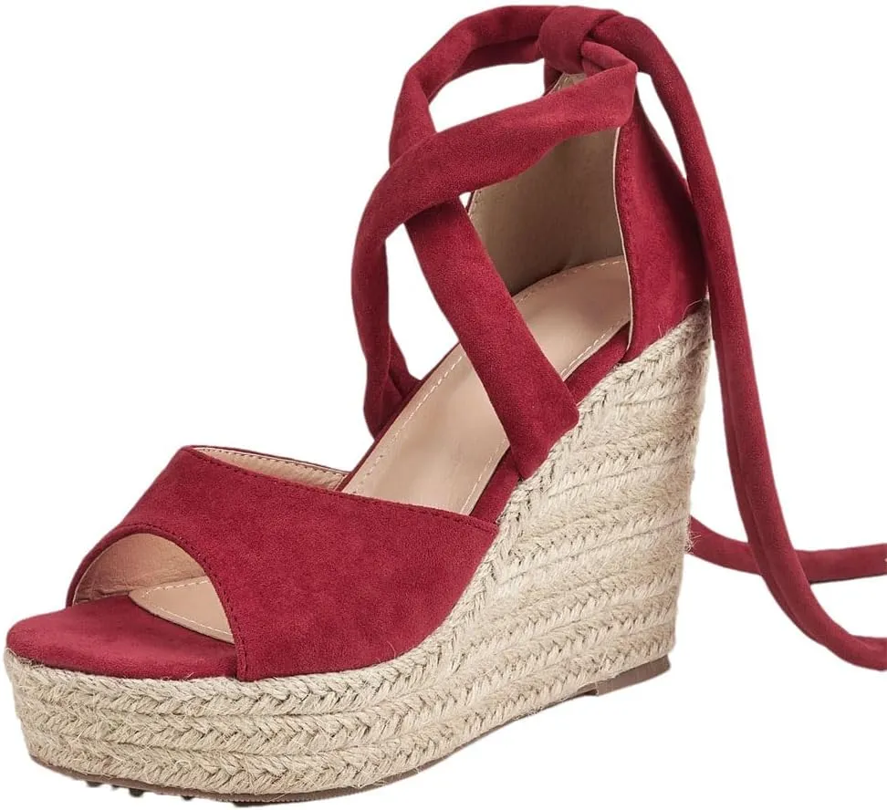 Women's Elegant Wedge Sandals Open Toe Ankle Strap Comfortable Platform Office Casual Pumps