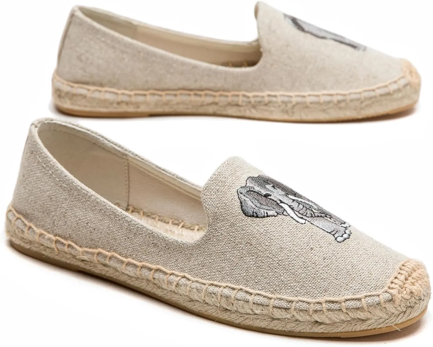 Women's Flat Espadrilles - Soft Women Sneakers Handcrafted Canvas Espadrille Fashion Simple Design Non-Slip Sole Suitable for Summer,Spring,Autumn