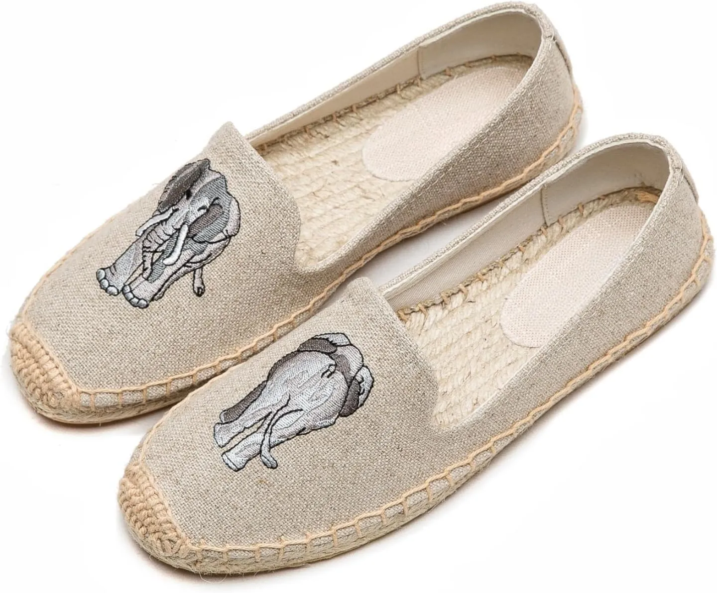 Women's Flat Espadrilles - Soft Women Sneakers Handcrafted Canvas Espadrille Fashion Simple Design Non-Slip Sole Suitable for Summer,Spring,Autumn