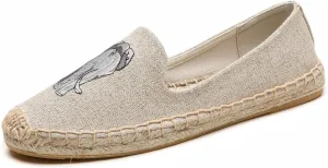 Women's Flat Espadrilles - Soft Women Sneakers Handcrafted Canvas Espadrille Fashion Simple Design Non-Slip Sole Suitable for Summer,Spring,Autumn