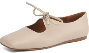 Women's Flats Soft Faux Leather Mary Jane Flats Comfortable Ballet Flats Business Casual Work Square Toe Slip On Dress Mary Jane Shoes