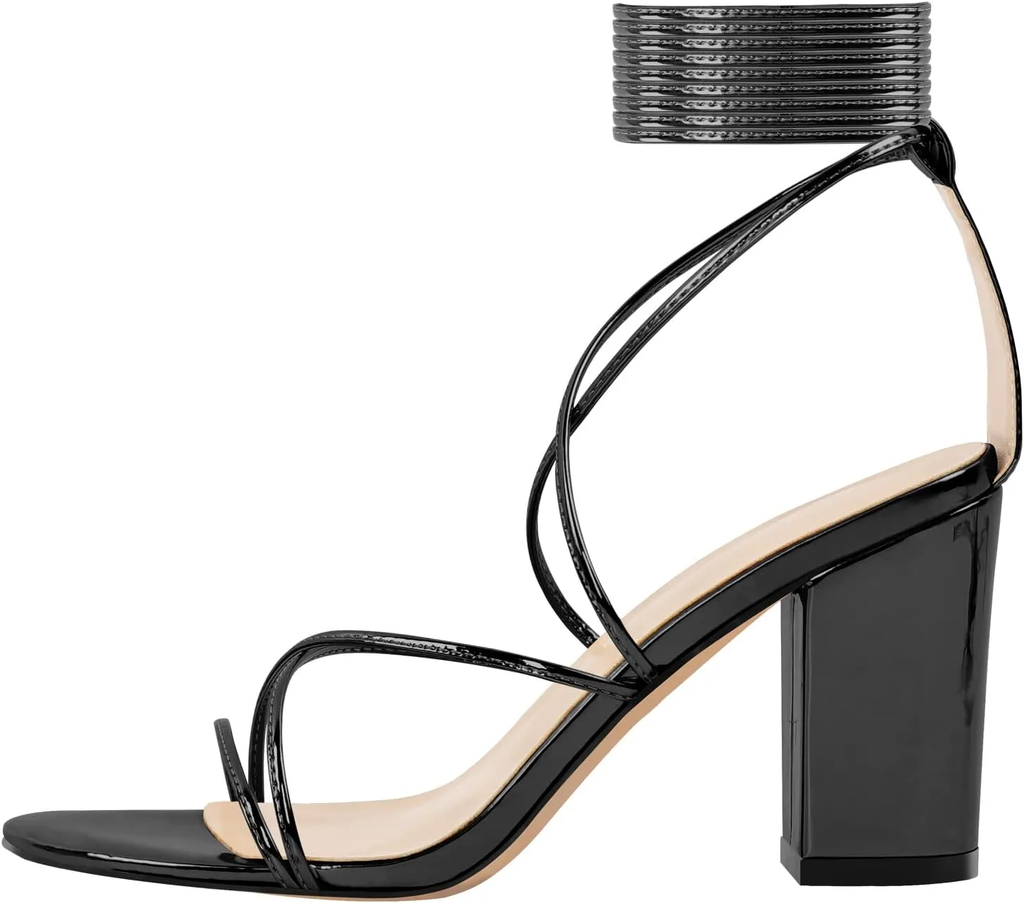 Women's Lace Up Chunky Low Block Heeled Gladiator Sandals
