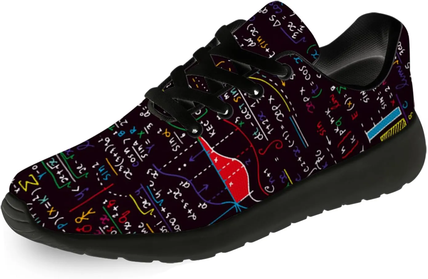 Women's Men's Math Print Running Shoes Comfort Tennis Gym Shoes Walking Sneakers Gifts for Him Her