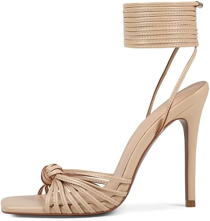 Women's Open Toe Lace up Strappy Heels
