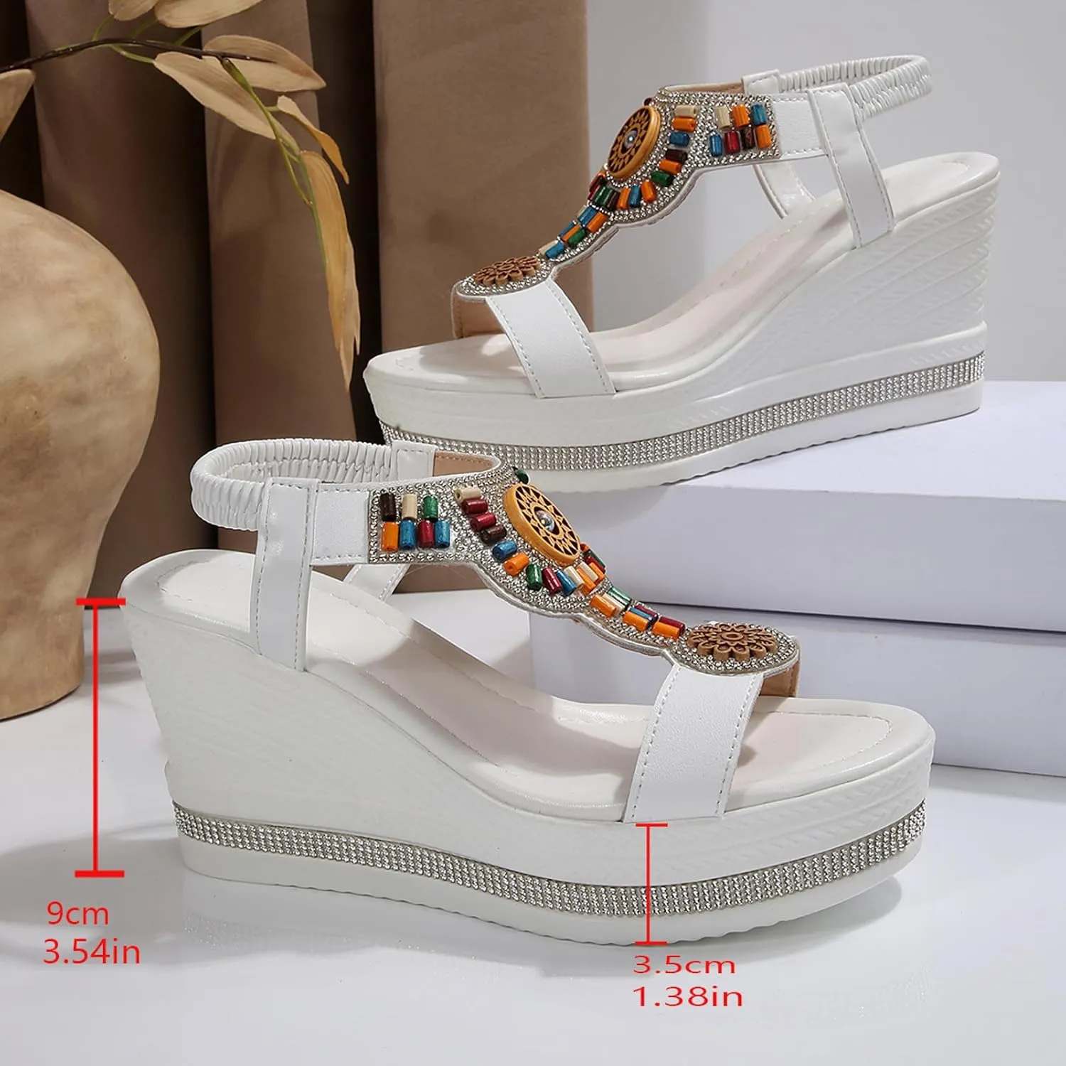 Women's Open Toe Platform Wedge Sandals Women's Fashion Comfortable High Heel Wedge Sandals Thick Sole Butterfly