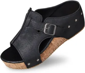 Womens Orthopedic Arch Support Platform Wedge Sandals Open Toe Slip on Elegant Strap Bohemian Shoes Summer Comfortable Walking Casual Beach Dress High Heels Slippers