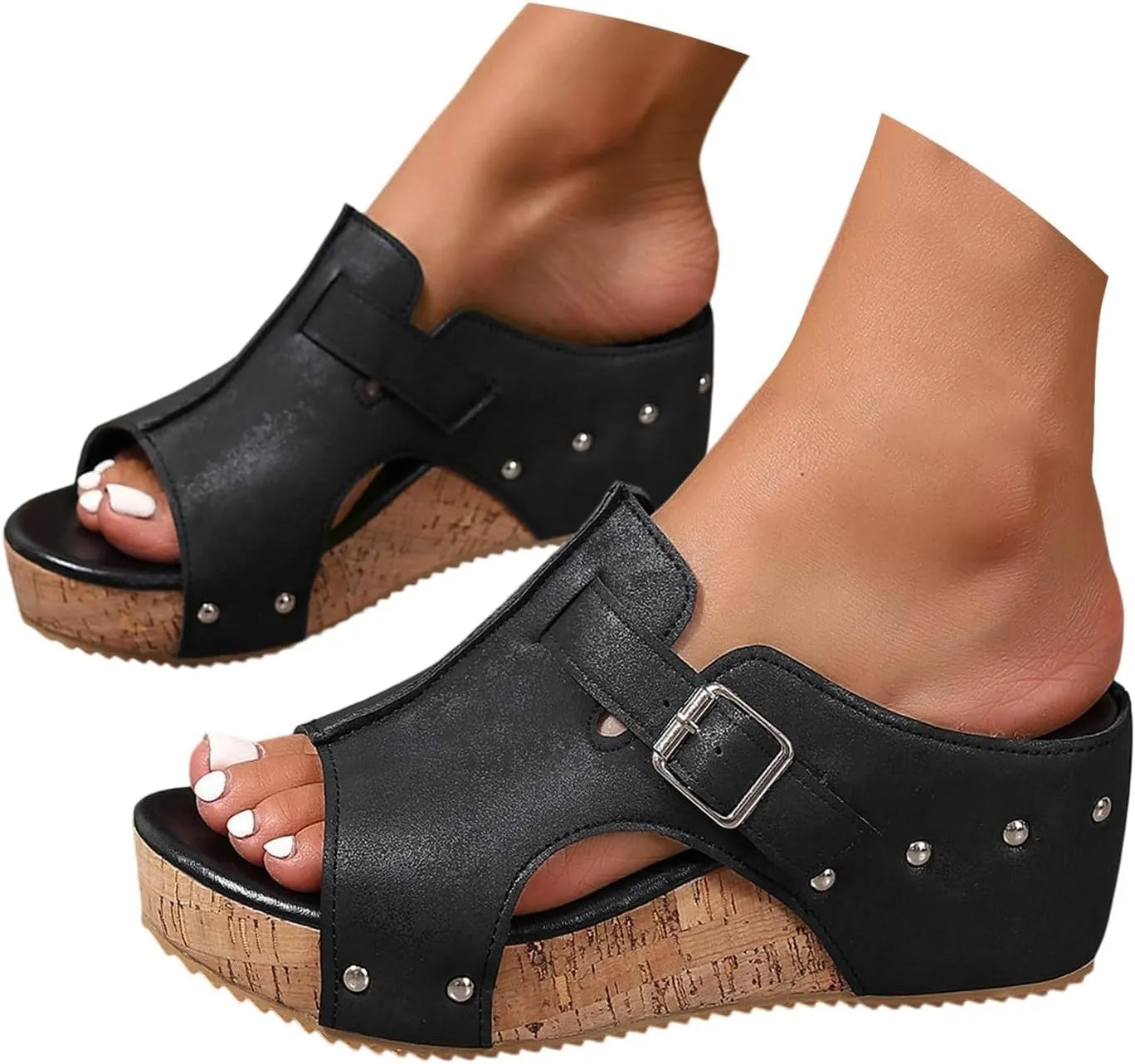 Womens Orthopedic Arch Support Platform Wedge Sandals Open Toe Slip on Elegant Strap Bohemian Shoes Summer Comfortable Walking Casual Beach Dress High Heels Slippers