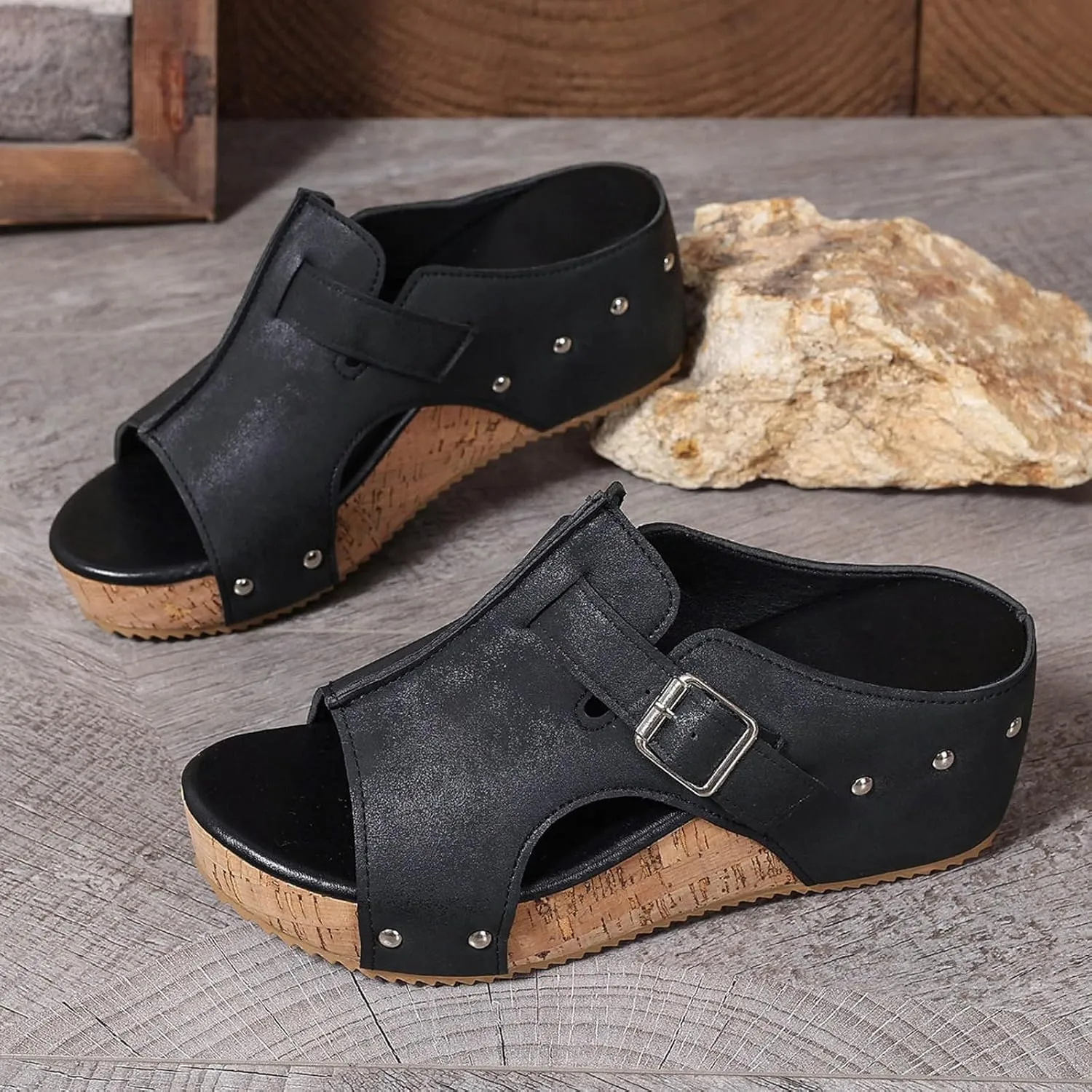 Womens Orthopedic Arch Support Platform Wedge Sandals Open Toe Slip on Elegant Strap Bohemian Shoes Summer Comfortable Walking Casual Beach Dress High Heels Slippers