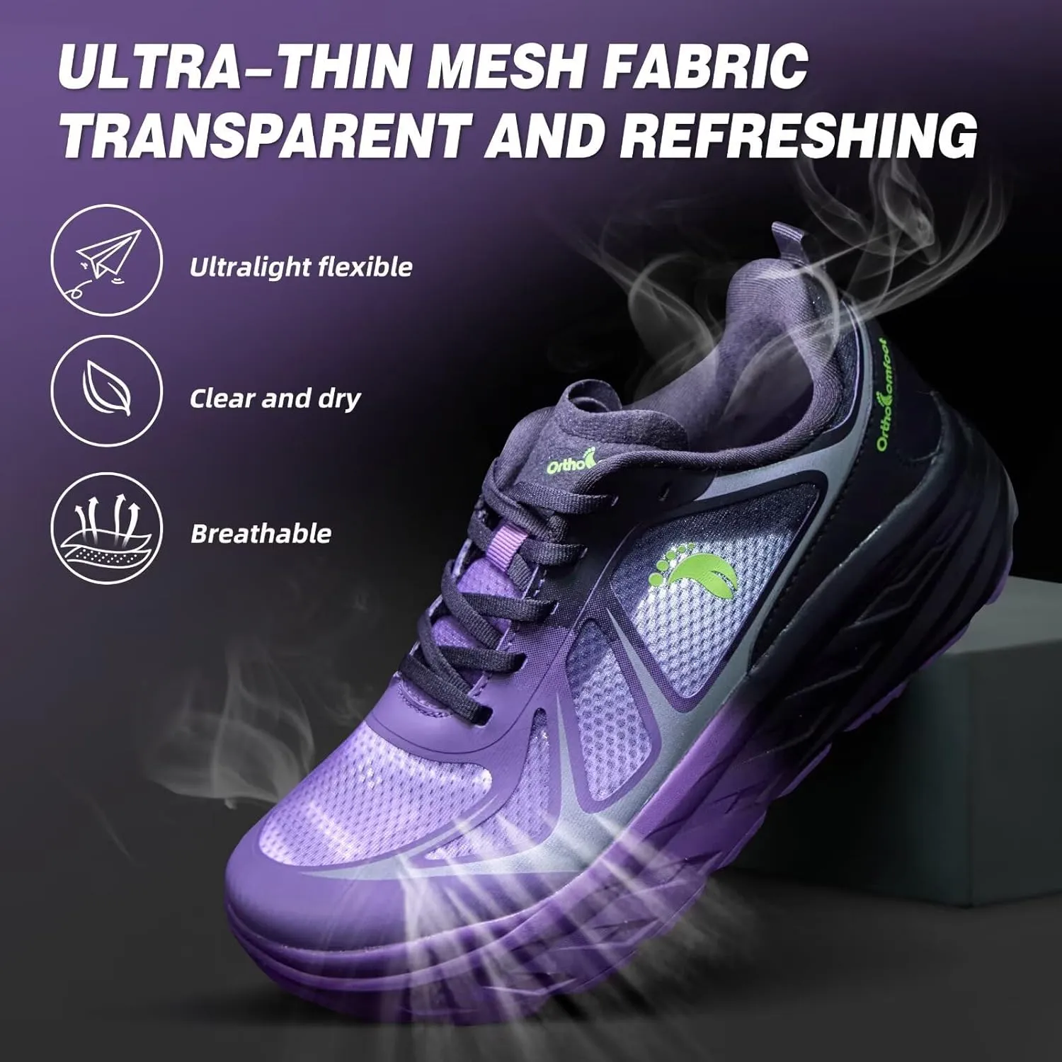 Women's Orthopedic Diabetic Wide Running Shoes: Comfortable Casual Arch Support Plantar Fasciitis Sports Sneakers, High Arch Orthotic Work Tennis Walking Shoes for Foot and Heel Pain Relief