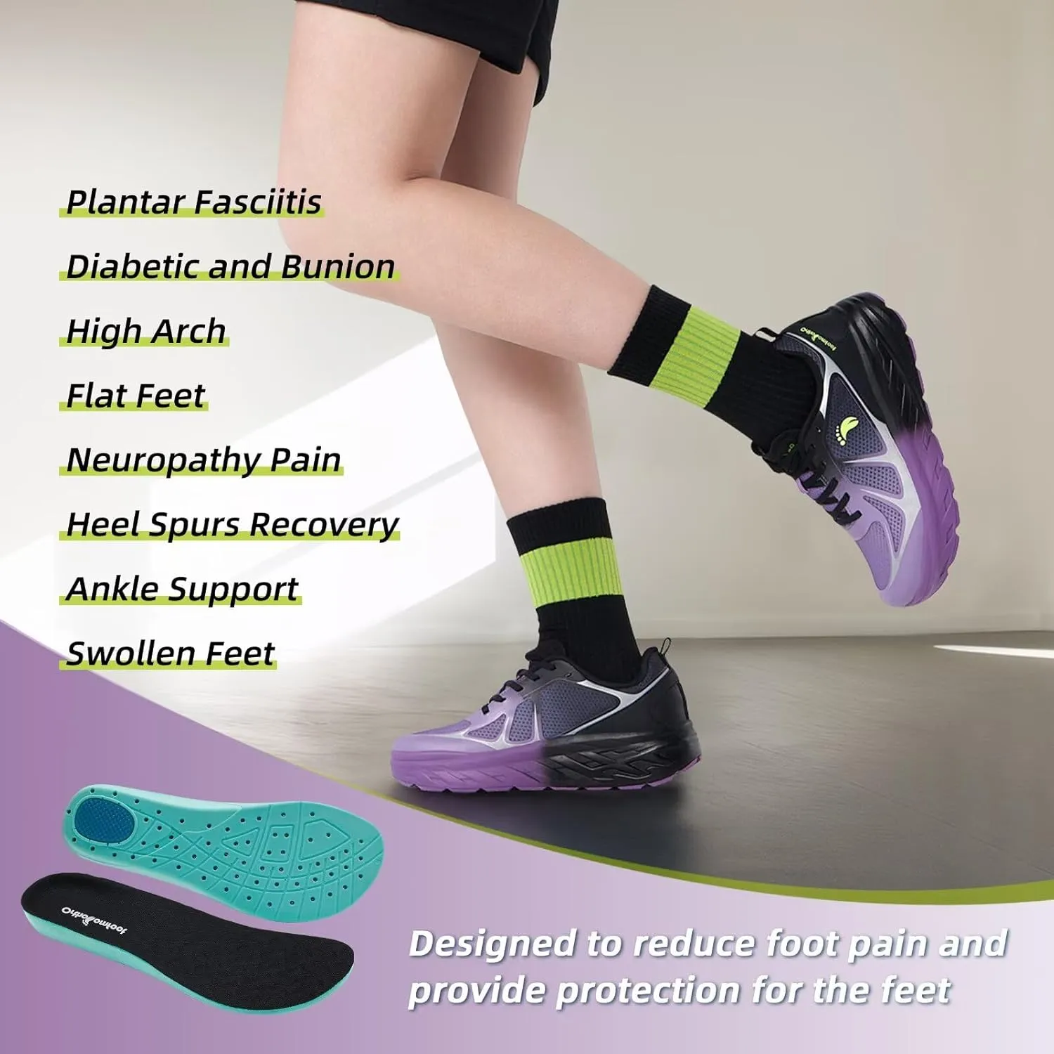 Women's Orthopedic Diabetic Wide Running Shoes: Comfortable Casual Arch Support Plantar Fasciitis Sports Sneakers, High Arch Orthotic Work Tennis Walking Shoes for Foot and Heel Pain Relief
