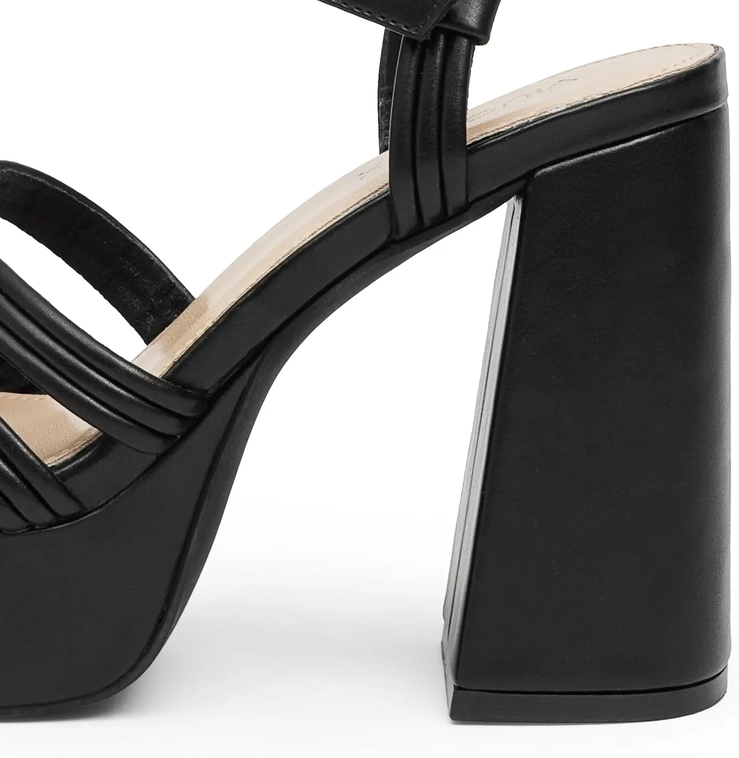 Women‘s Platform Chunky High Heels Square Open Toe Sandals with Ankle Strap y2k Shoes for Party, Prom