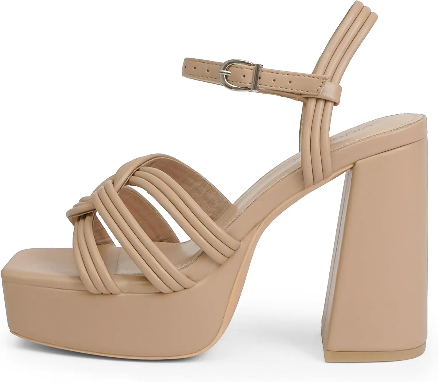 Women‘s Platform Chunky High Heels Square Open Toe Sandals with Ankle Strap y2k Shoes for Party, Prom