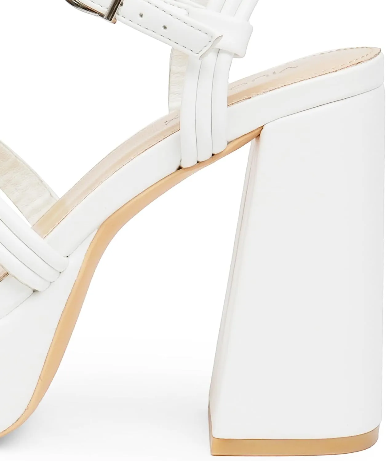 Women‘s Platform Chunky High Heels Square Open Toe Sandals with Ankle Strap y2k Shoes for Party, Prom