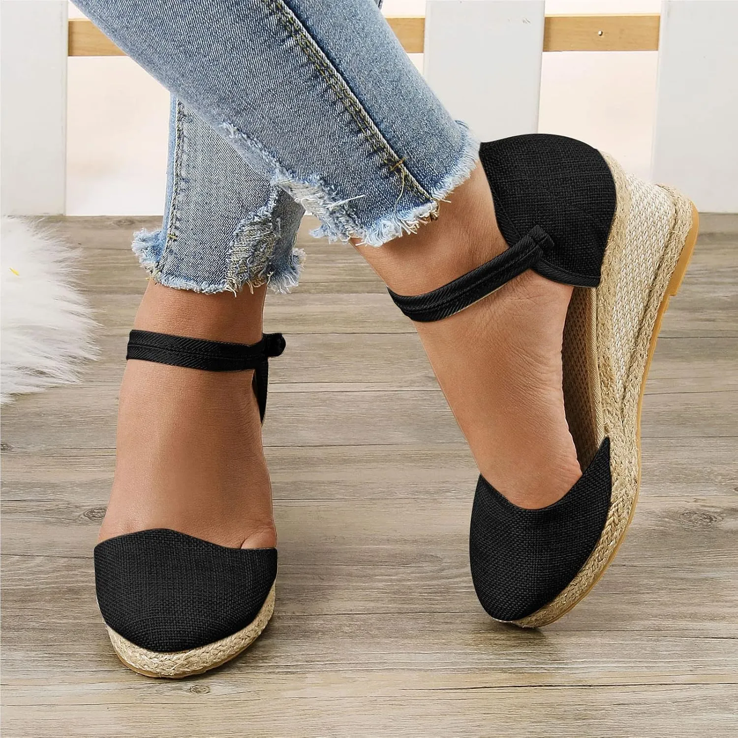 Women's Platform Wedge Sandals,Wide Women's Sandals Women Platform Wedge Sandals Fashion Versatile Braided Animal Print Heels Sandals for Women