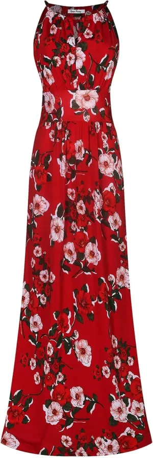 Women's Plus Size Floral Casual Sleeveless Spaghetti Strap Dress Outings Day Night Summer Spring Relaxing Lounging 6e71 Vacation Red 2X