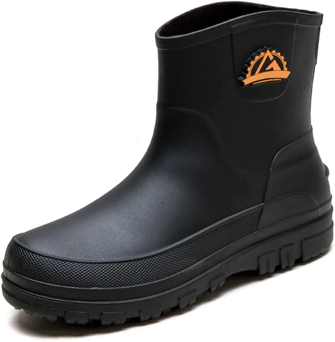 Women's Rain Boots Chelsea Mid Heel Ankle Boots Waterproof Non-Slip Chunky Platform Lug Sole Short Garden Boots