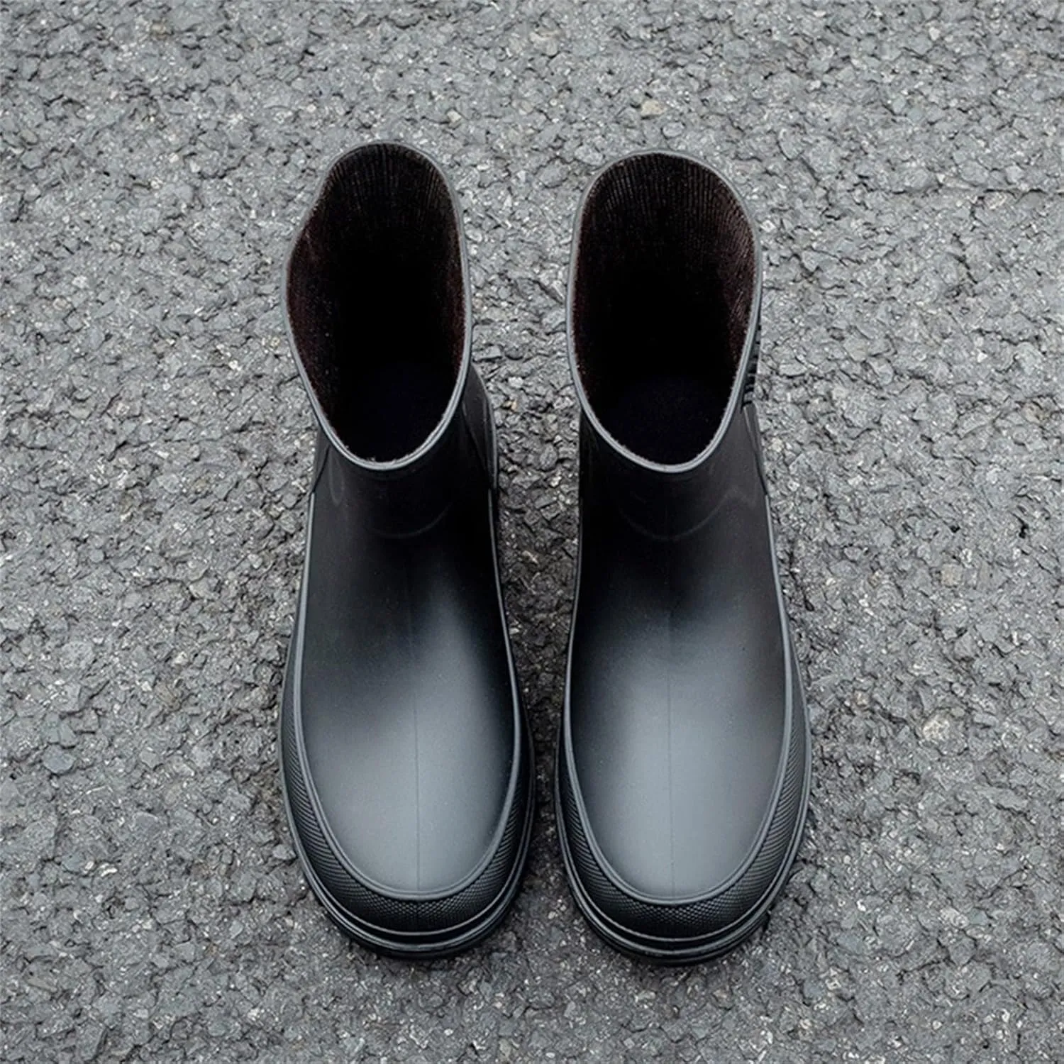 Women's Rain Boots Chelsea Mid Heel Ankle Boots Waterproof Non-Slip Chunky Platform Lug Sole Short Garden Boots