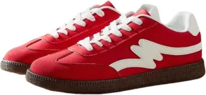 Women’s Retro Fashion Tennis Sneakers Outdoor Walking Shoes Lace Up Casual Trendy Sneaker