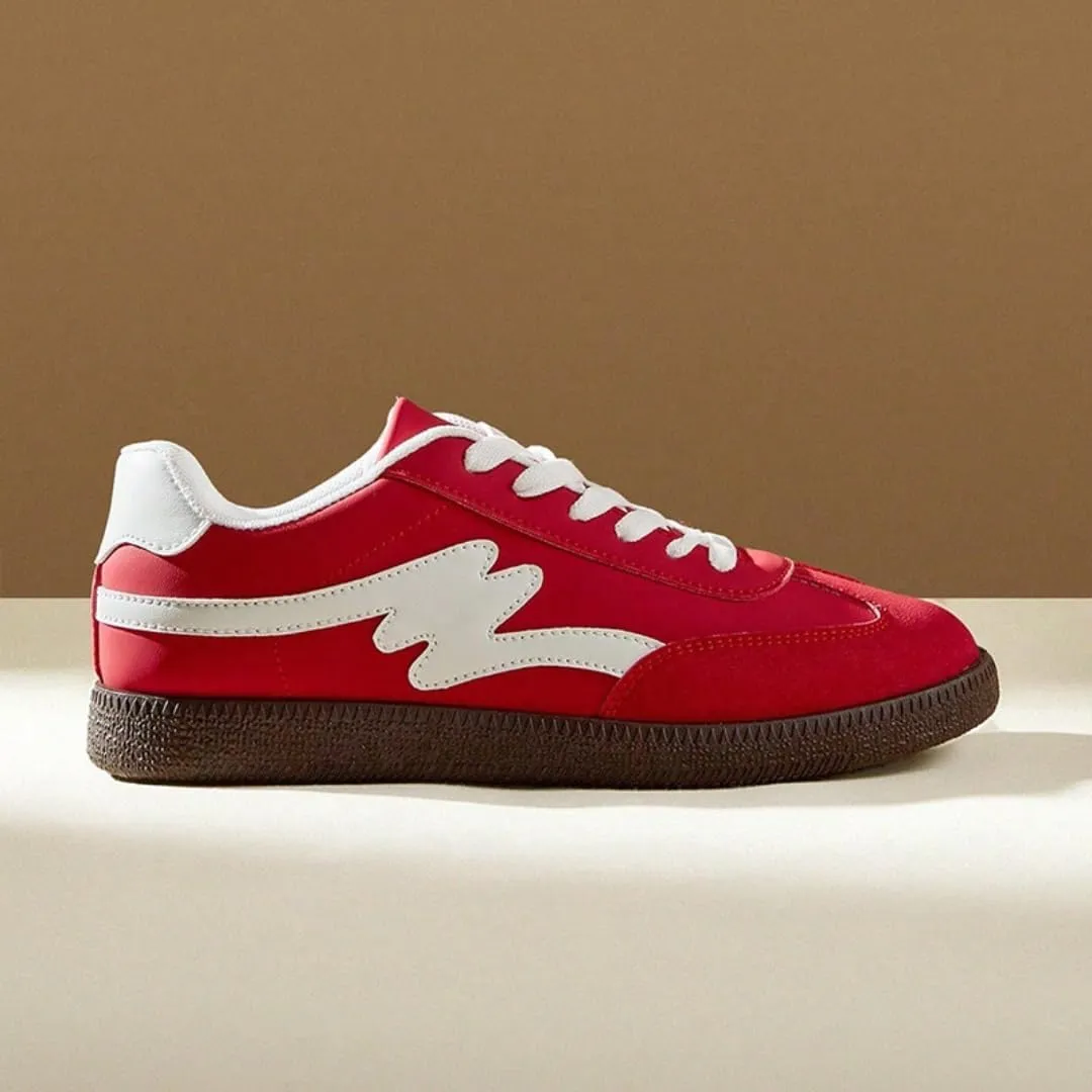 Women’s Retro Fashion Tennis Sneakers Outdoor Walking Shoes Lace Up Casual Trendy Sneaker
