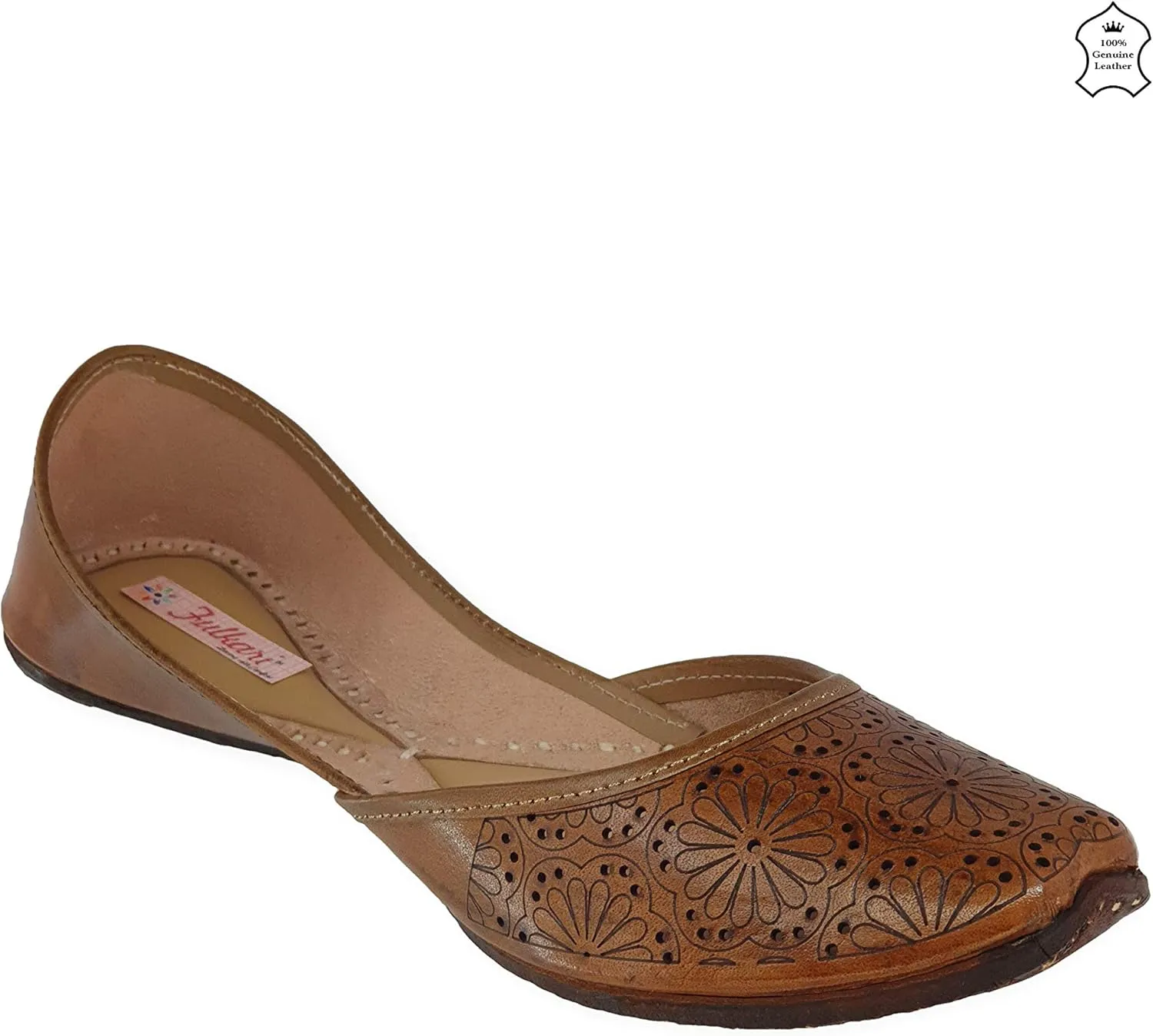 Women's Soft Leather Daily Casual Wear Jutis | Bite and Pinch Free Juti | Punjabi Jutti for Ladies | Flats Mojari Shoes | Phulkari Ethnic Flat for Girls |