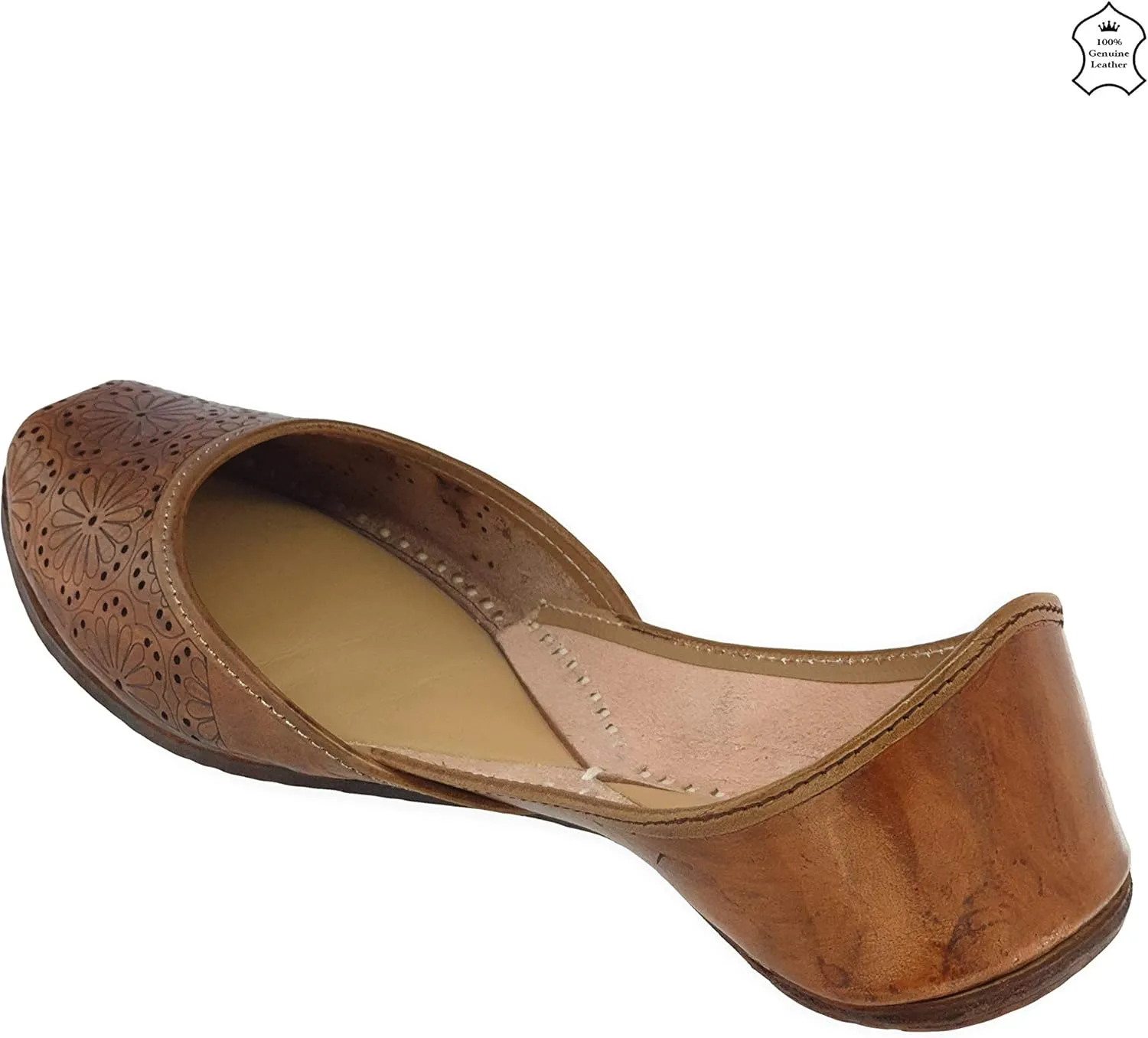 Women's Soft Leather Daily Casual Wear Jutis | Bite and Pinch Free Juti | Punjabi Jutti for Ladies | Flats Mojari Shoes | Phulkari Ethnic Flat for Girls |