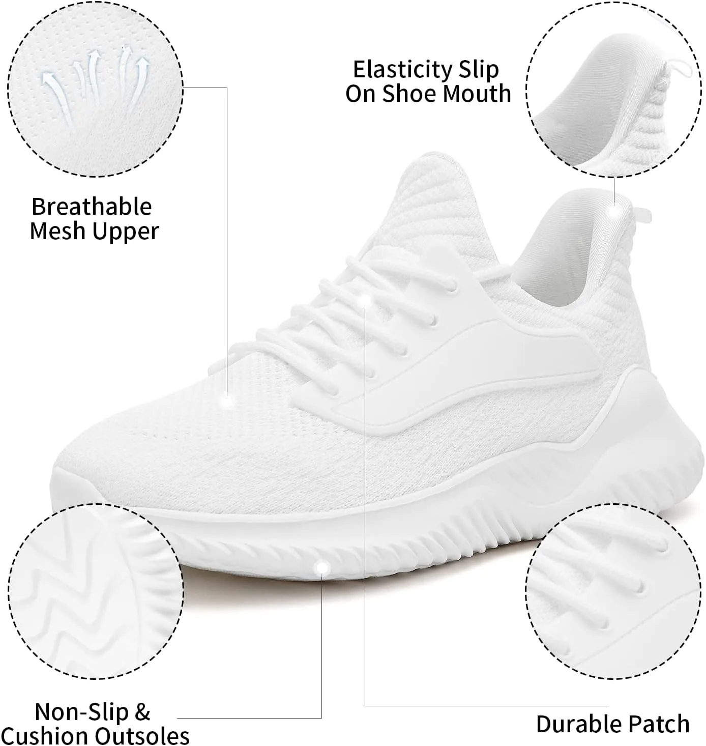 Womens Tennis Shoes Walking Sneakers - Memory Foam Running Slip On Gym Athletic Workout Nursing Comfort Work Shoe Lightweight