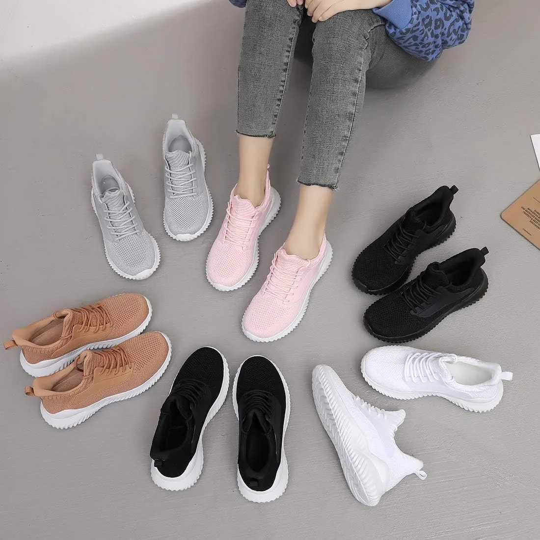 Womens Tennis Shoes Walking Sneakers - Memory Foam Running Slip On Gym Athletic Workout Nursing Comfort Work Shoe Lightweight