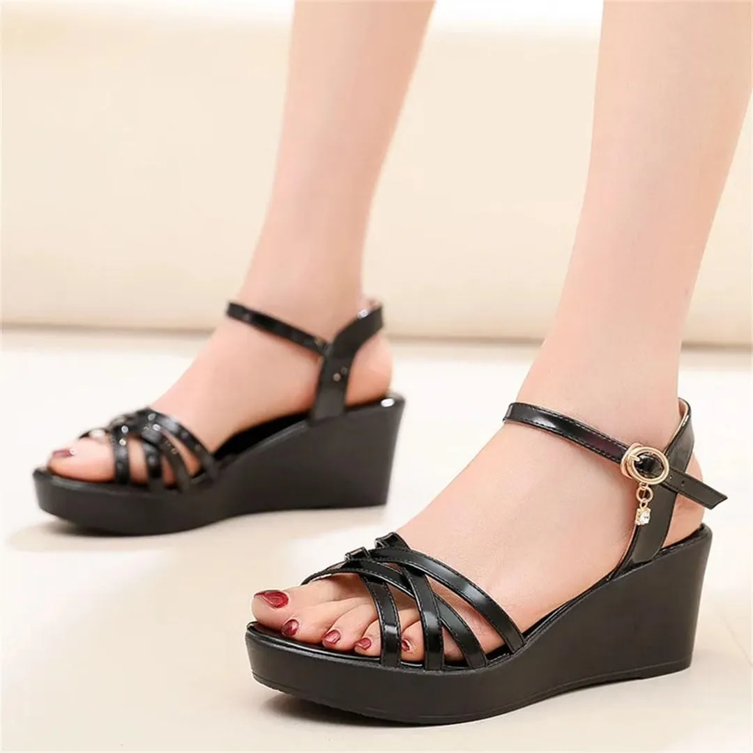 Women's Thick Bottom Wedge Sandals With Ankle Strap 5-8Cm High Heel Open Toe Platform Shoes