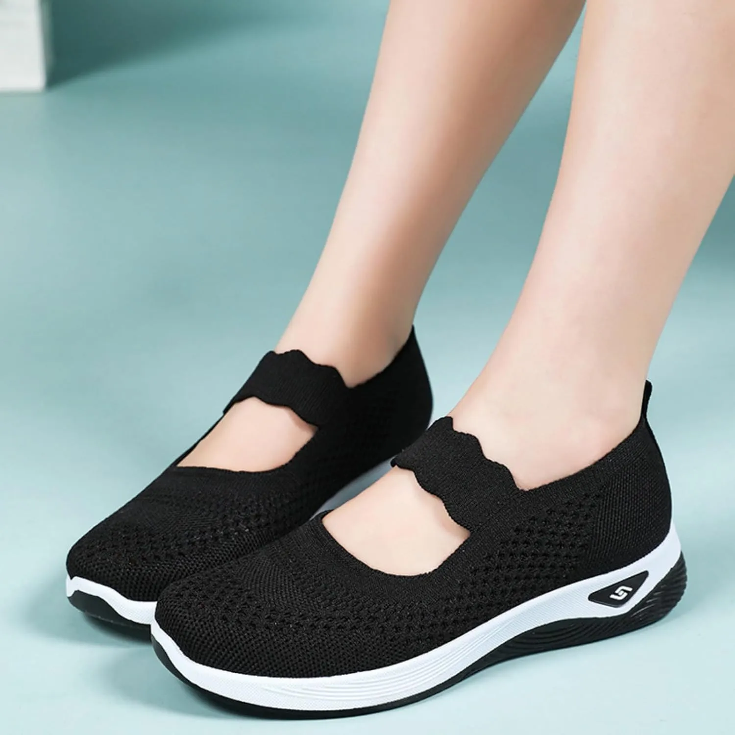 Womens Walking Shoes Lightweight Breathable Mesh Air Cushion Sneakers Casual Non-Slip Nurse Work Shoes Arch Support Comfortable