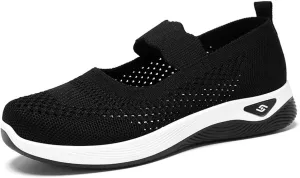 Womens Walking Shoes Lightweight Breathable Mesh Air Cushion Sneakers Casual Non-Slip Nurse Work Shoes Arch Support Comfortable