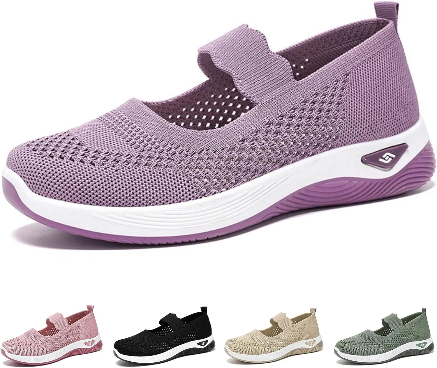 Womens Walking Shoes Lightweight Breathable Mesh Air Cushion Sneakers Casual Non-Slip Nurse Work Shoes Arch Support Comfortable